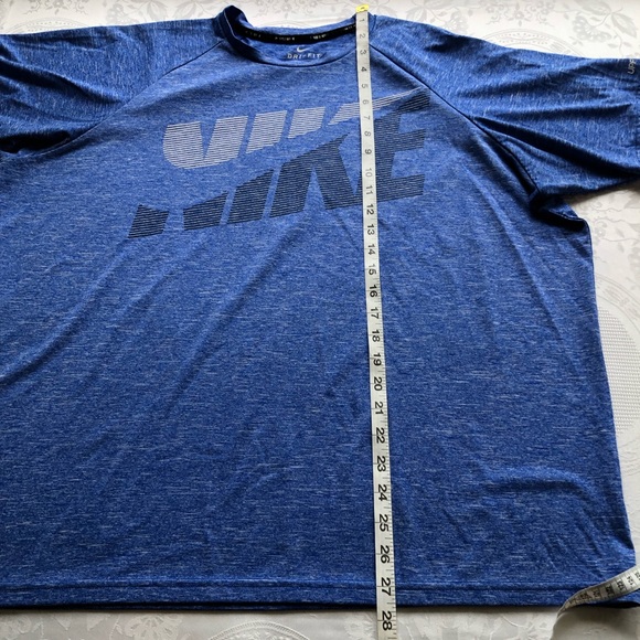 Nike Blue Dri-Fit Shirt Men’s Size XL Front Logo Short Sleeves Activewear Top - Picture 8 of 14